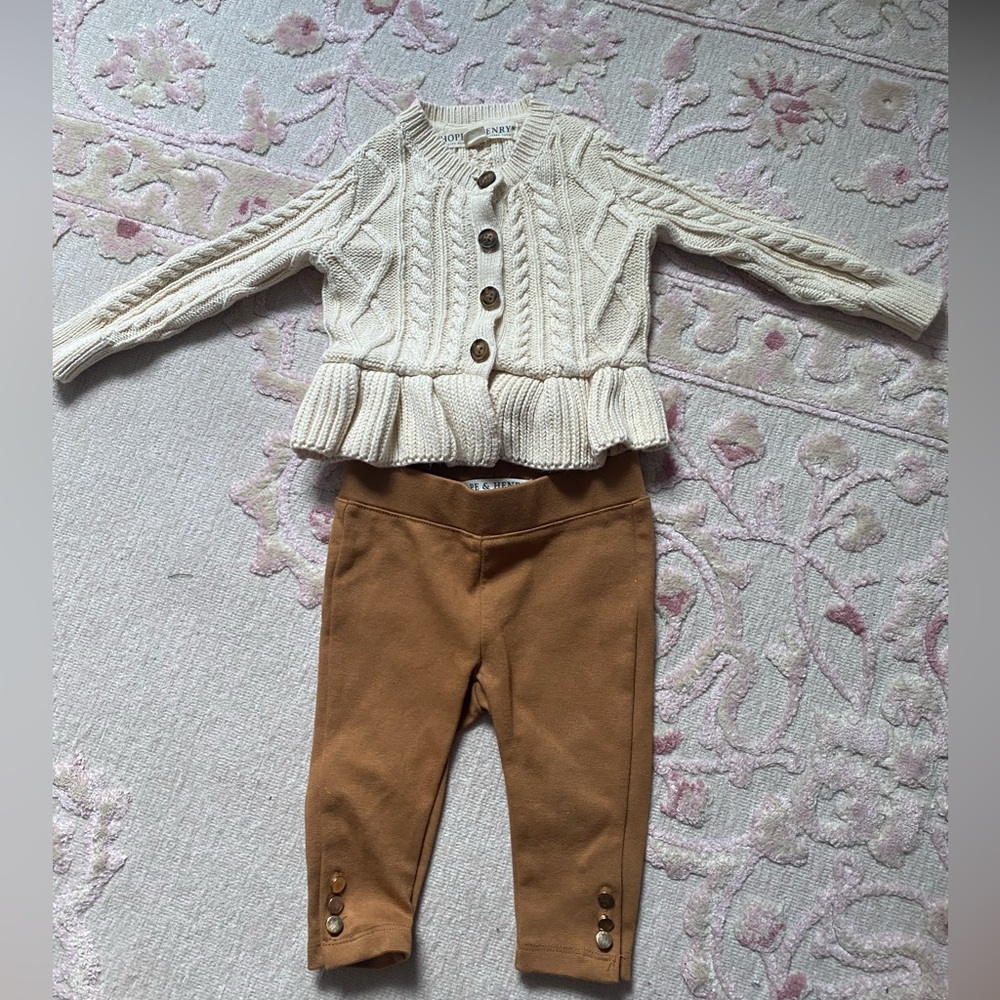 Hope and Henry baby sweater riding set. 3-6 months